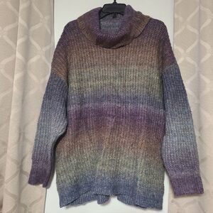 Design Lab Turtle Neck Multicolor Gradient Women's Sweater Size 1x